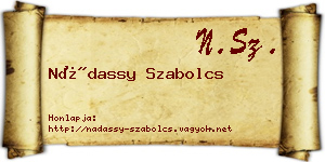Nádassy Szabolcs névjegykártya
