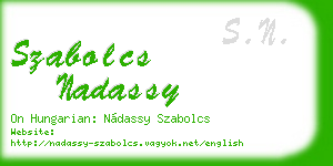 szabolcs nadassy business card