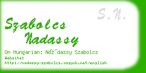 szabolcs nadassy business card